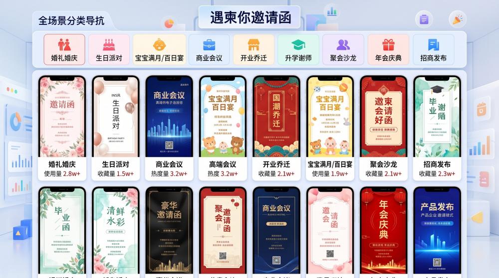 免费寿宴请柬模板合集！上千款样式随便用，新手也能零成本做